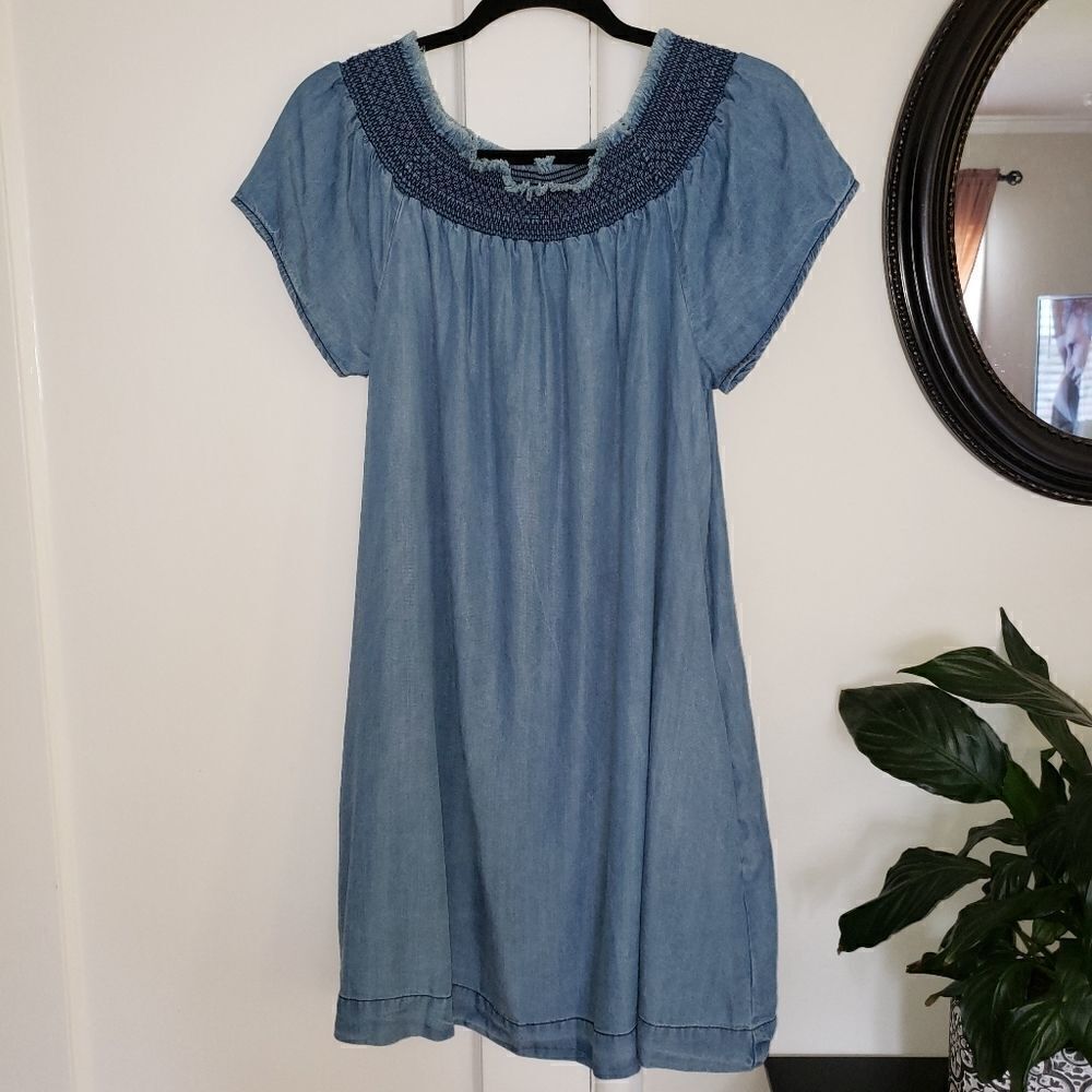 Aqua Livey Tensel Frayed Hem Babydoll Dress